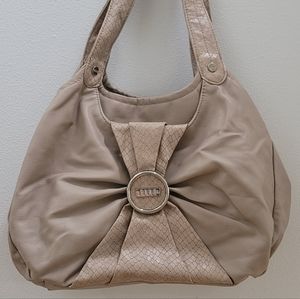 Elle Creme Zipper Divided 3 Interior Pockets 1 Exterior Pocket